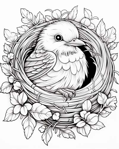 Neverbird coloring page