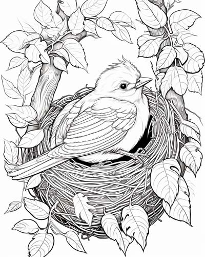 Neverbird coloring page