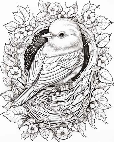 Neverbird coloring page