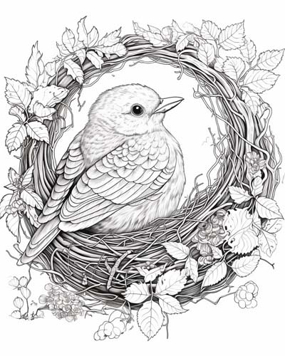 Neverbird coloring page