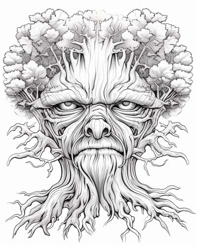 talking tree coloring page