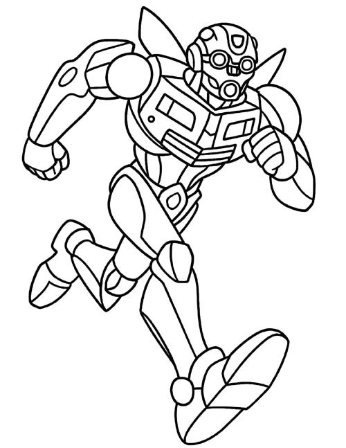 cartoon Transformer Coloring Page - Bumblebee