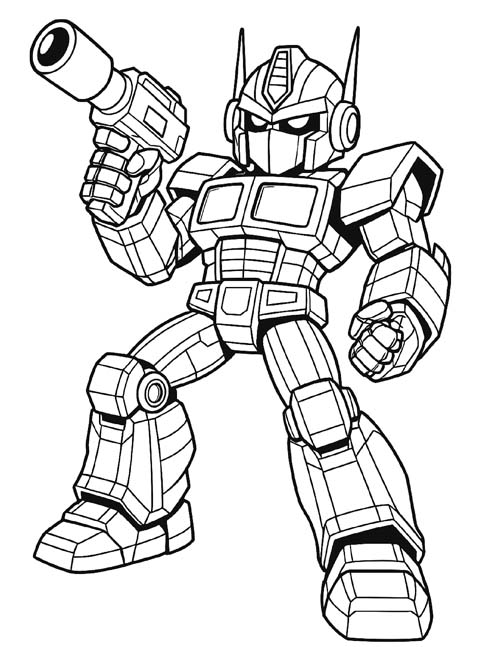 cute coloring page of Optimus Prime