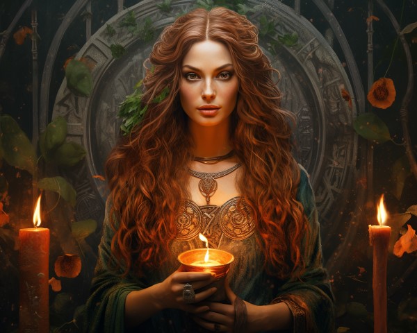 artwork of the Celtic goddess Brigid