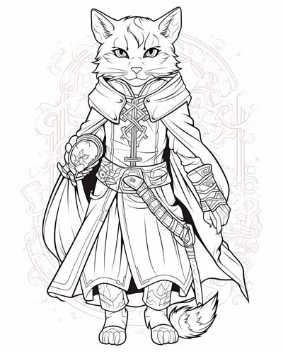 Celtic Cat Sidhe coloring page
