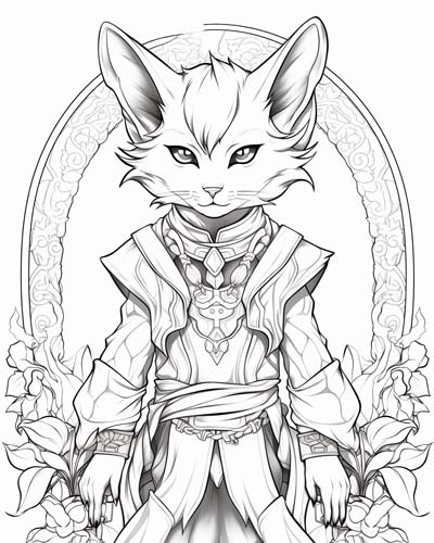 Celtic Cat Sidhe coloring page