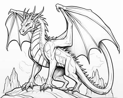 Celtic dragon coloring page