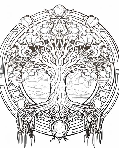 Celtic Tree of Life coloring page