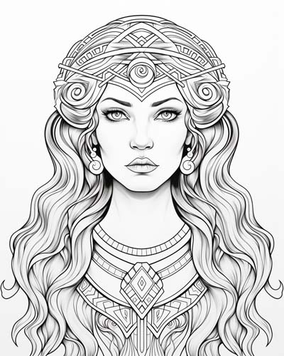 Celtic goddess Danu coloring page