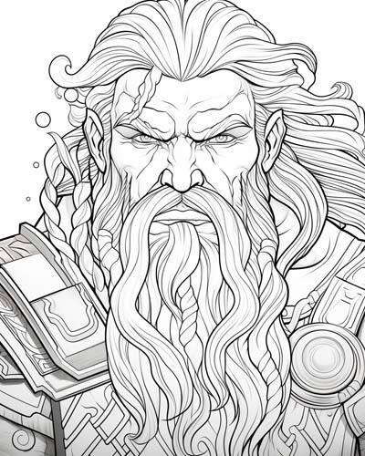 Fingal, the Celtic hero coloring page