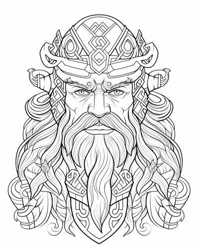 Fionn mac Cumhaill, the Celtic hero coloring page