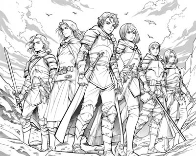 Irish warriors, Fianna coloring page