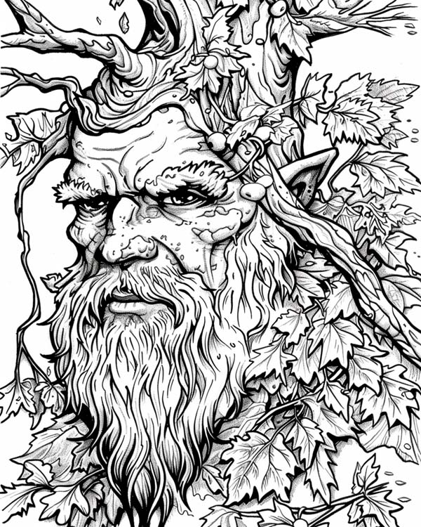 Green Man coloring page