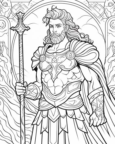 Celtic god Lugh coloring page
