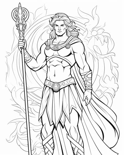 Celtic god Lugh coloring page