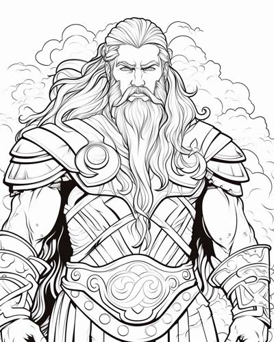 Celtic god Lugh coloring page