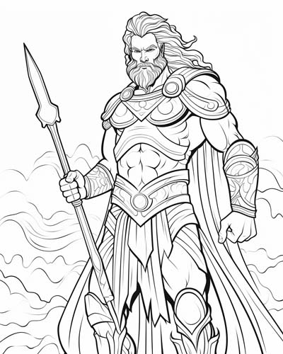 Celtic god Lugh coloring page