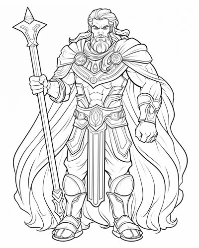 Celtic god Lugh coloring page