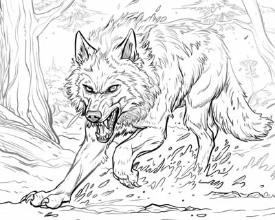 coloring page of Mac Tire the wolf