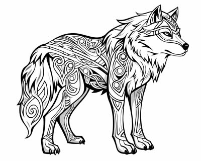 coloring page of Mac Tire the wolf