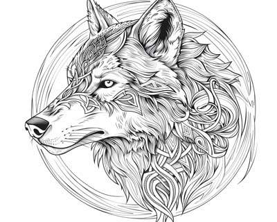coloring page of Mac Tire the wolf