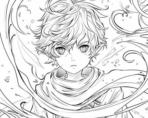 folklore coloring page of magical Puck