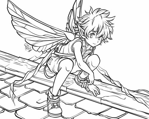 folklore coloring page of Puck