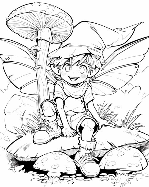 folklore coloring page of Puck