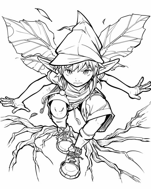 folklore coloring page of Puck