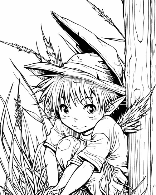 folklore coloring page of Puck
