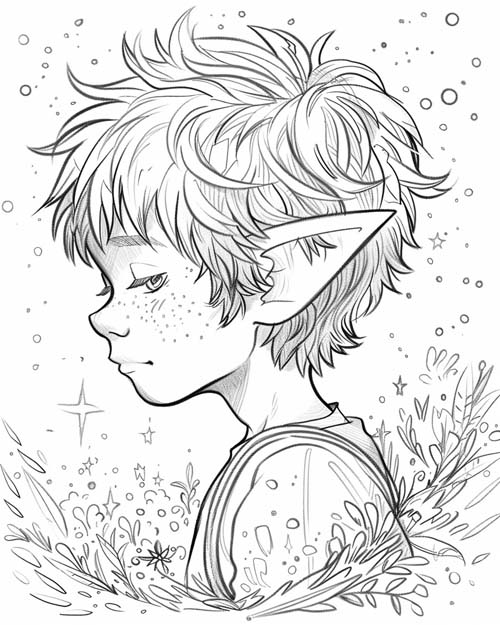 folklore coloring page of Puck