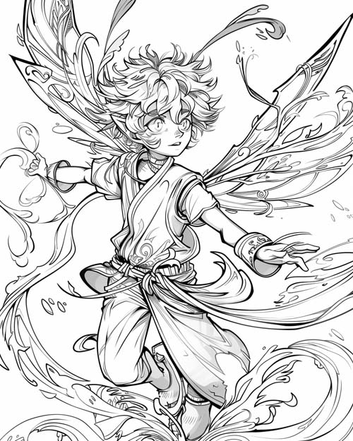 folklore coloring page of Puck