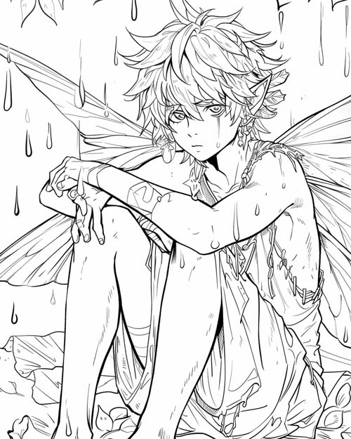 folklore coloring page of Robin Goodfellow