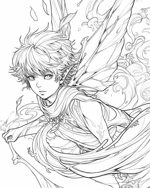 folklore coloring page of Robin Goodfellow