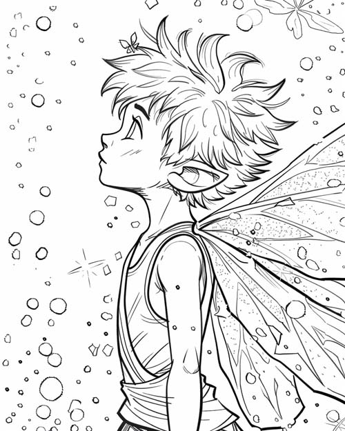 folklore coloring page of Puck and sparkles