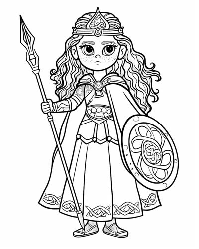 Celtic Queen Boudica coloring page