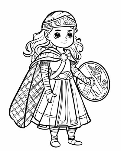 Celtic Queen Boudica coloring page