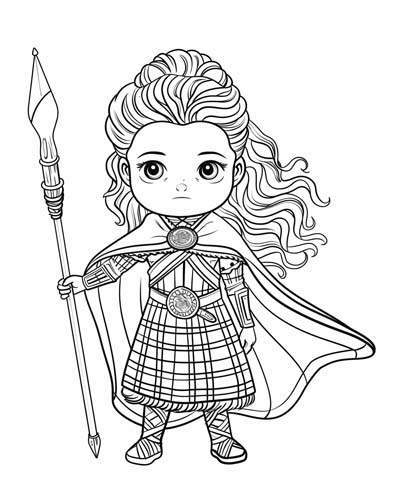 Celtic Queen Boudica coloring page