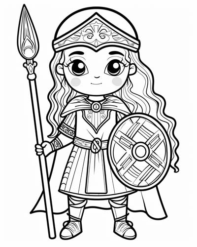 Celtic Queen Boudica coloring page