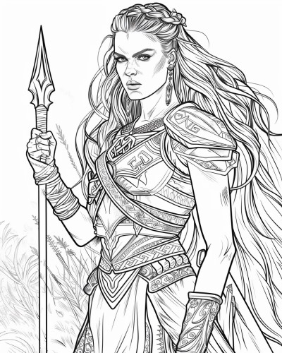 Celtic Queen Boudica coloring page