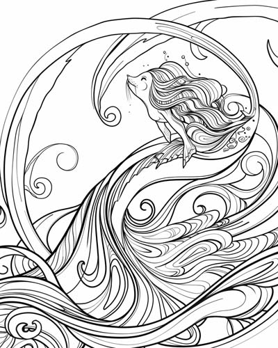 Celtic selkie coloring page