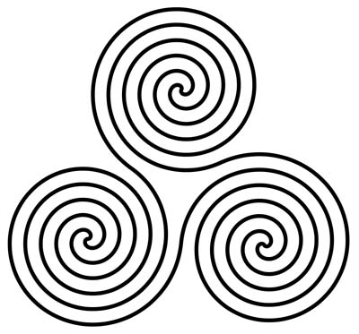 Celtic triskelion coloring page