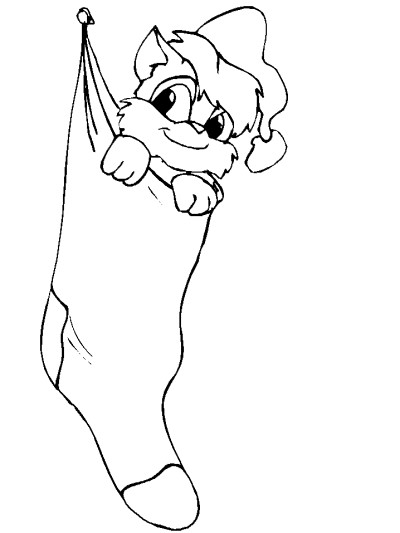 Christmas stocking coloring page