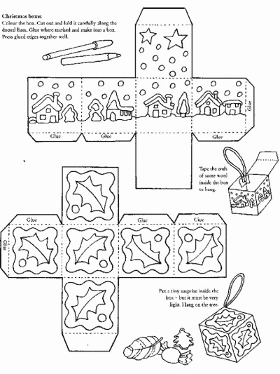 Christmas boxes coloring page