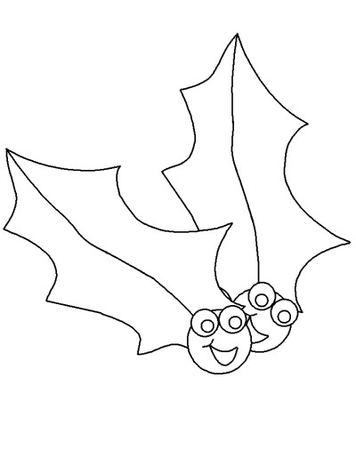 Christmas holly coloring page