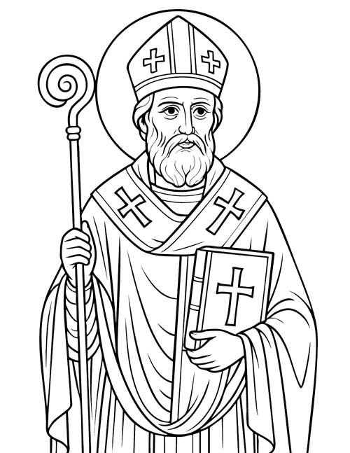 coloring page of St. Nicholas