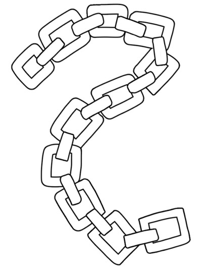 Simple coloring page of a chain.