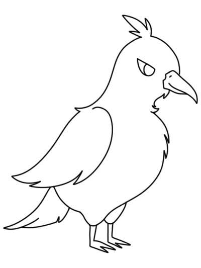 simple coloring page of a crow