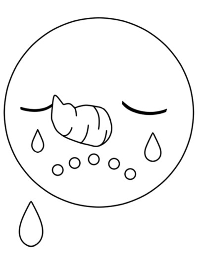 Wee Snowman crying coloring page