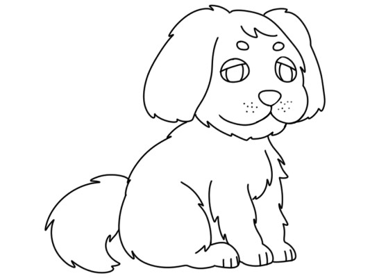 simple coloring page of a dog